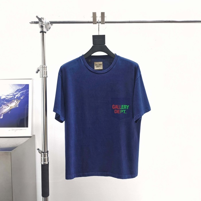 [Big & Tall for weights up to 260 lbs]1:1 quality version Fake Pocket Gradient Letter Print Tee 28971600