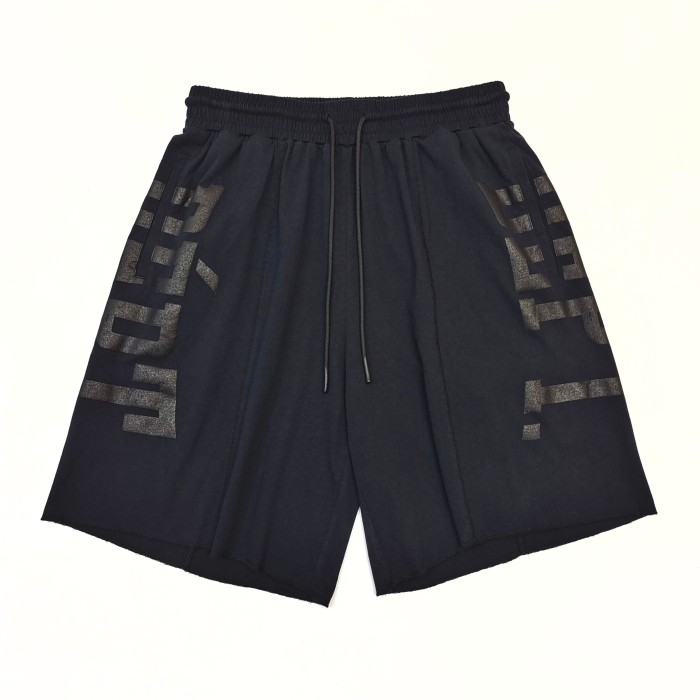 [Big & Tall for weights up to 260 lbs]1:1 quality version Left And Right Black Letter Black Printed Shorts 29033208