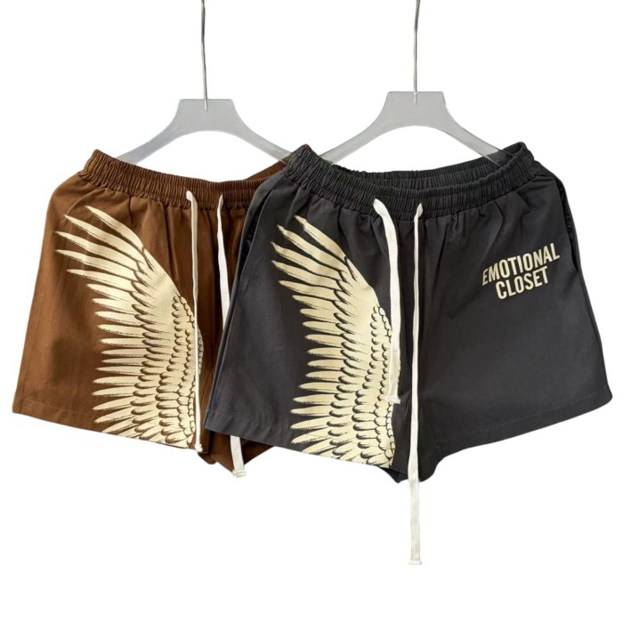 Elastic Waist Shorts Wing Logo Casual Streetwear Sweat Shorts 2 colors 28977961