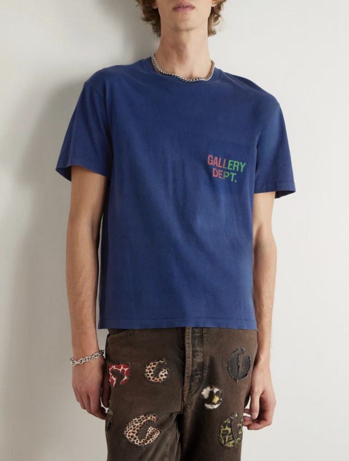 [Big & Tall for weights up to 260 lbs]1:1 quality version Fake Pocket Gradient Letter Print Tee 28971600