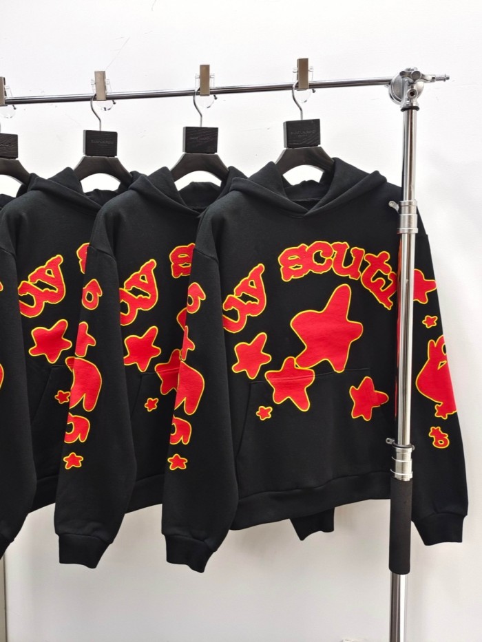 1:1 quality version Yellow-Bordered Letter Print Hoodie 28658094