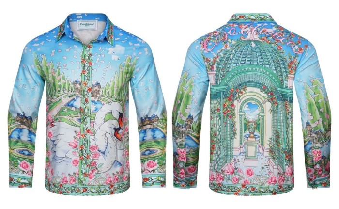 Bright Pattern Resort Style Printed Long Sleeve Shirt 55 colors 29105585