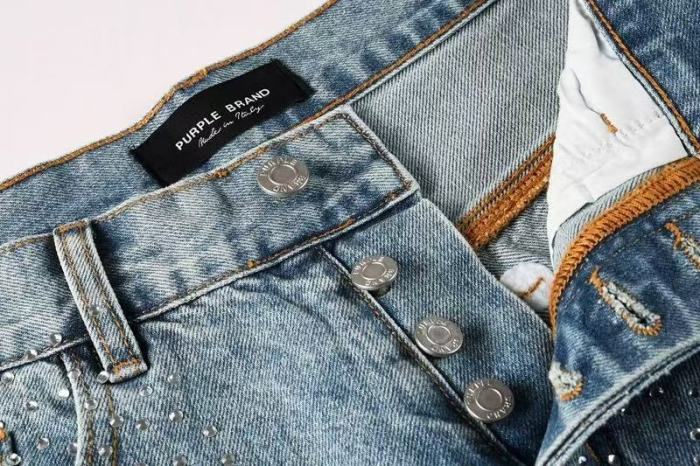 1:1 quality version Front Rhinestone Blue Denim Shorts 28920232