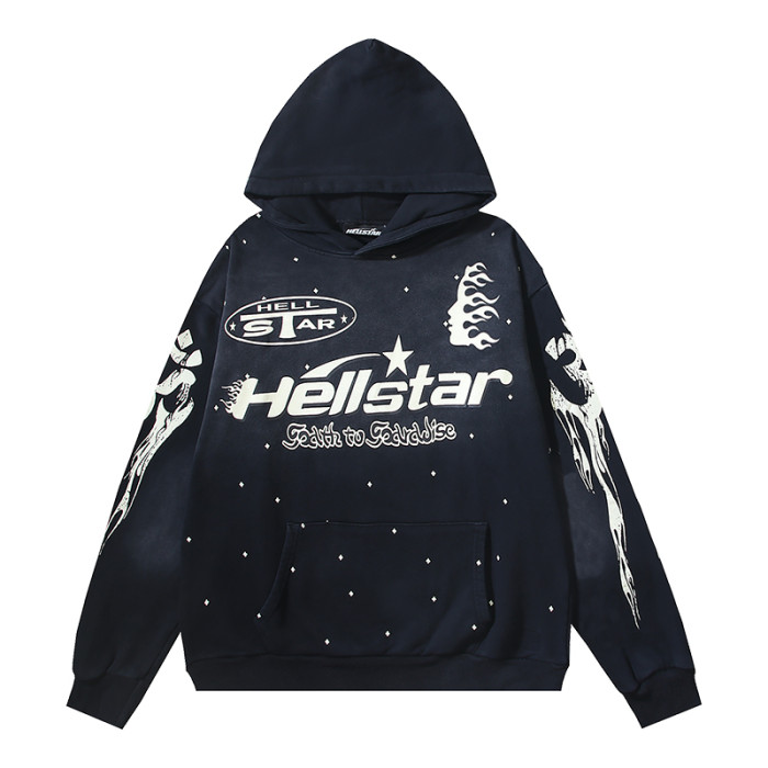Full Star Creative Letter Logo Washed Version Hoodie & Pants Set 2 colors