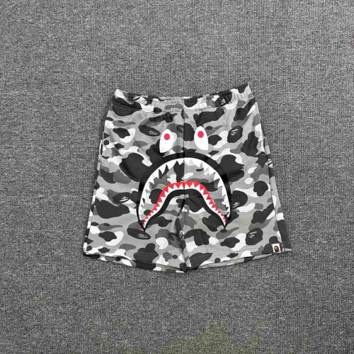 Grey Camouflage All-over Shark Print Casual Cotton Shorts 29062634