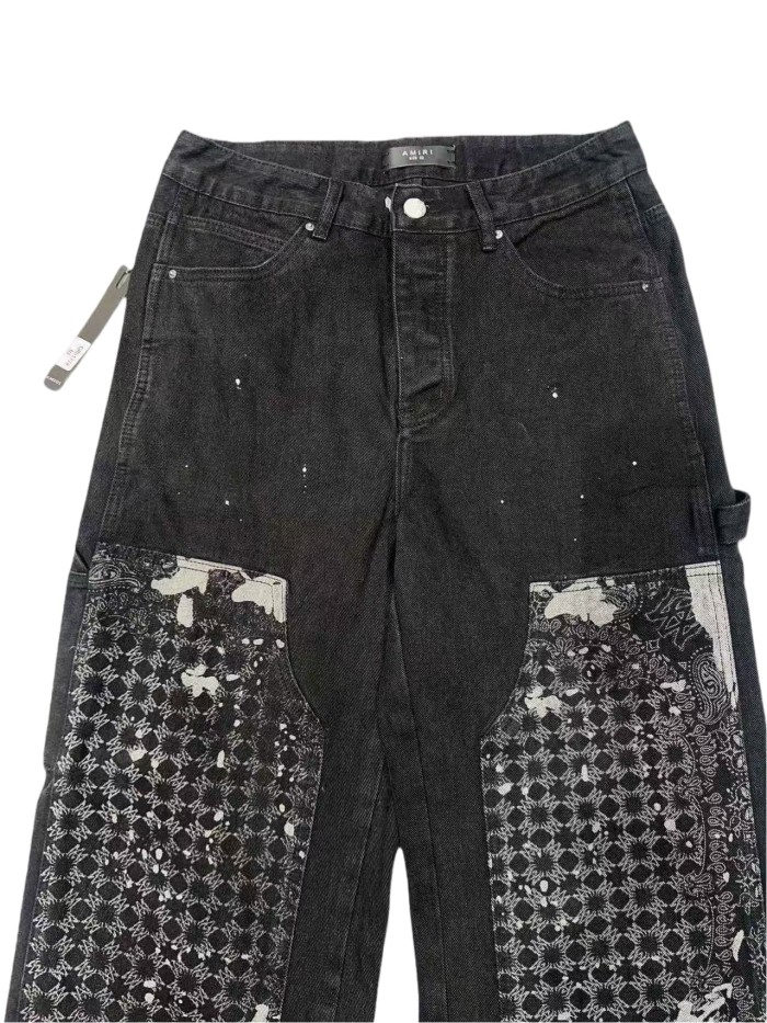 1:1 quality version Patchwork Embroidered Straight-Leg Jeans 28756315