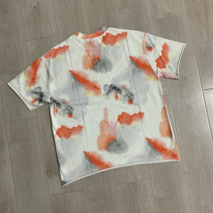 Tie-dye Universe Skateboard Robot Rhinestone Print Washed Tee 29064543