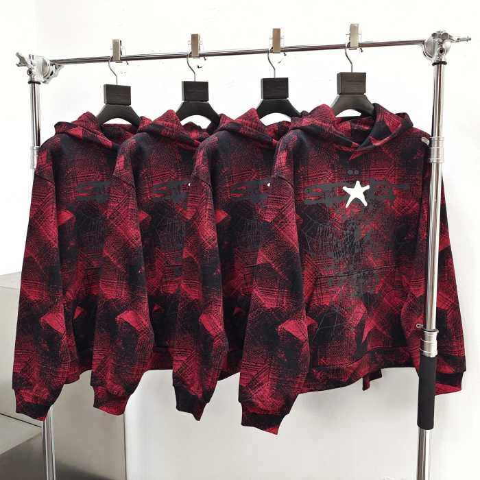 1:1 quality version Black Web Red Line Checkered Hoodie & Pants Set 28631071