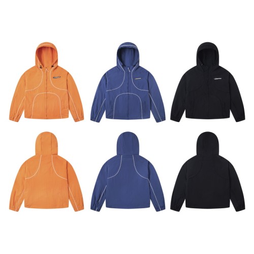 Lightweight Nylon Windbreaker with Reflective Piping & Elastic Cuffs Jacket 29077486