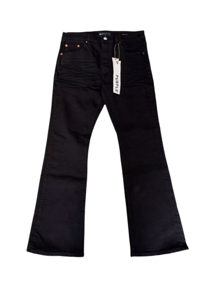 1:1 quality version Classic Solid Black Slim Flare Jeans 29047023
