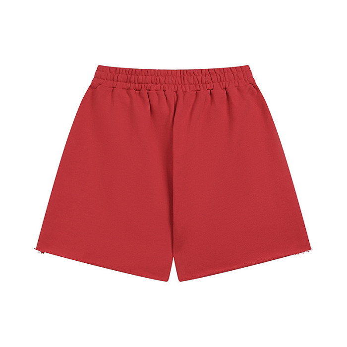 Printed drawstring loose red five-inch waist pants casual shorts 29069025