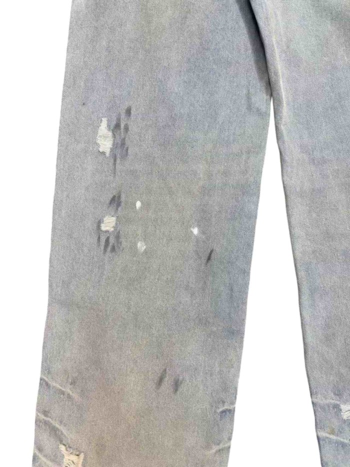 1:1 quality version Distressed Worn Stained Workwear Wide Leg Jeans 29052631