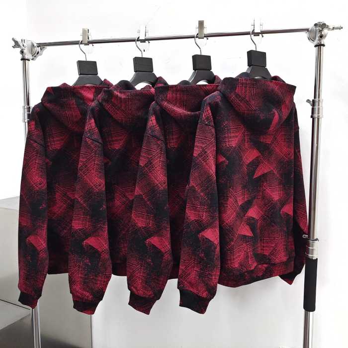 1:1 quality version Black Web Red Line Checkered Hoodie & Pants Set 28631071