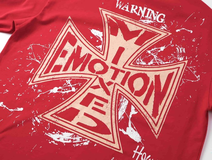 Red Warning Cupid Print Washed Tee 29105637