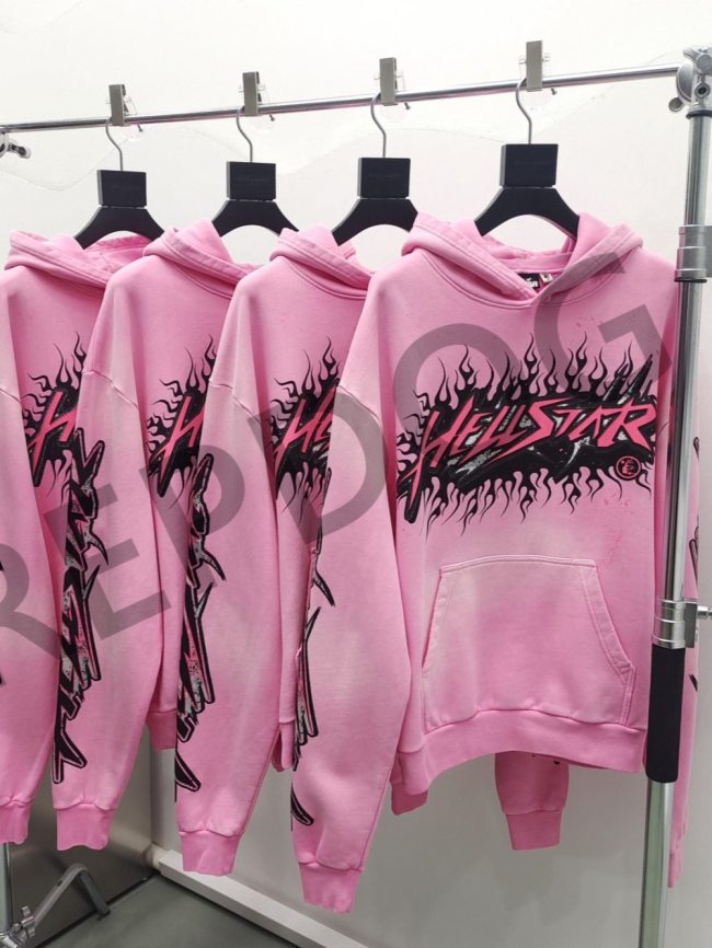 [Big & Tall for weights up to 260 lbs][Including comparative images of RepDog and other seller]1:1 quality version Pink Future Flame Washed Hoodie