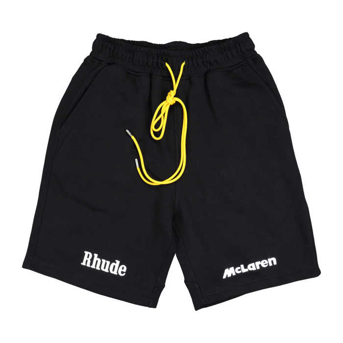 Co-branded high street monogrammed embroidered terry shorts 2 colors