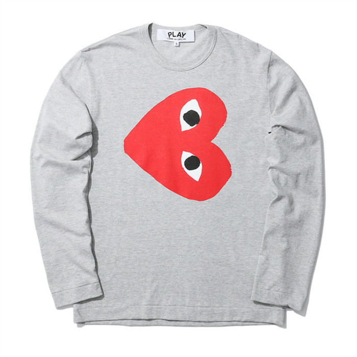 Big Red Heart Letter Logo Print Long Sleeve T-Shirt 17 colors 28712090