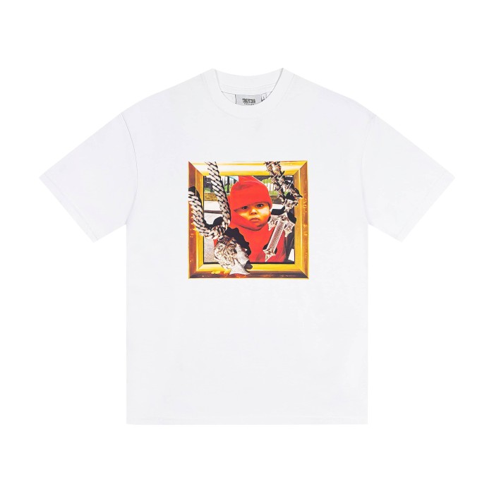 Front Framed Kid Portrait & Back Trapstar Gothic Logo Print T-Shirt 2 colors 29077294