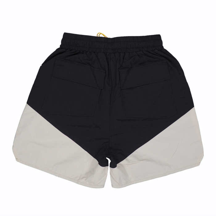 Patchwork letter print pill zip drawstring shorts 3 colors