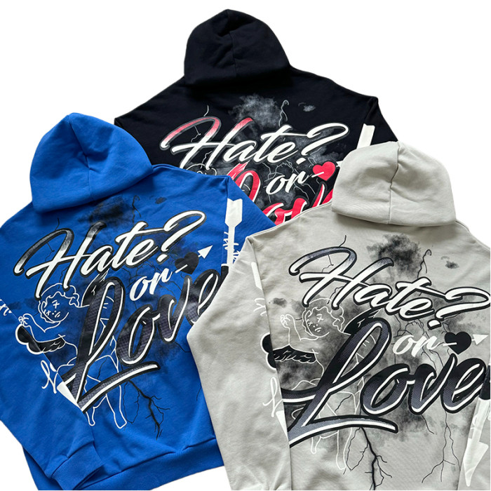 Street Graffiti Print Hoodie & Pants Set 3 colors 28594833