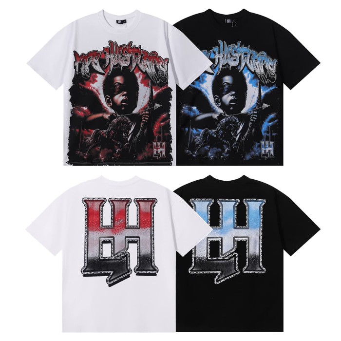 Black Steed Angel Black Steed Angel Rhinestone Print Tee 2 colors 28751251