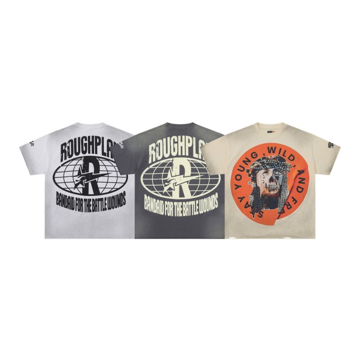Patchwork Human Faces Rhinestone Print Washed Version Tee 3 colors 28758392