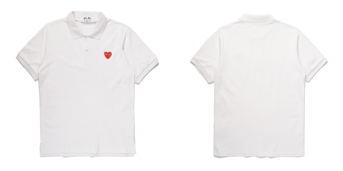 Classic embroidered red heart polo shirt 4 colors