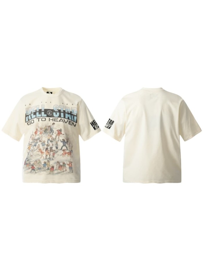 Watercolor Children Group Portrait Print Washed Tee 29092388