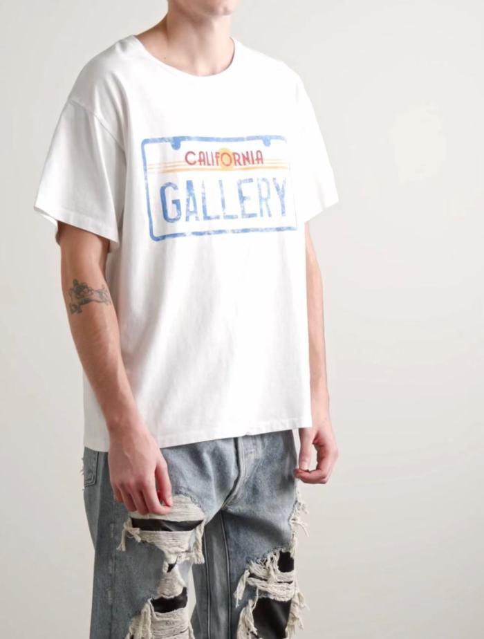 [Big & Tall for weights up to 260 lbs]1:1 quality version Blue License Plate Print Tee