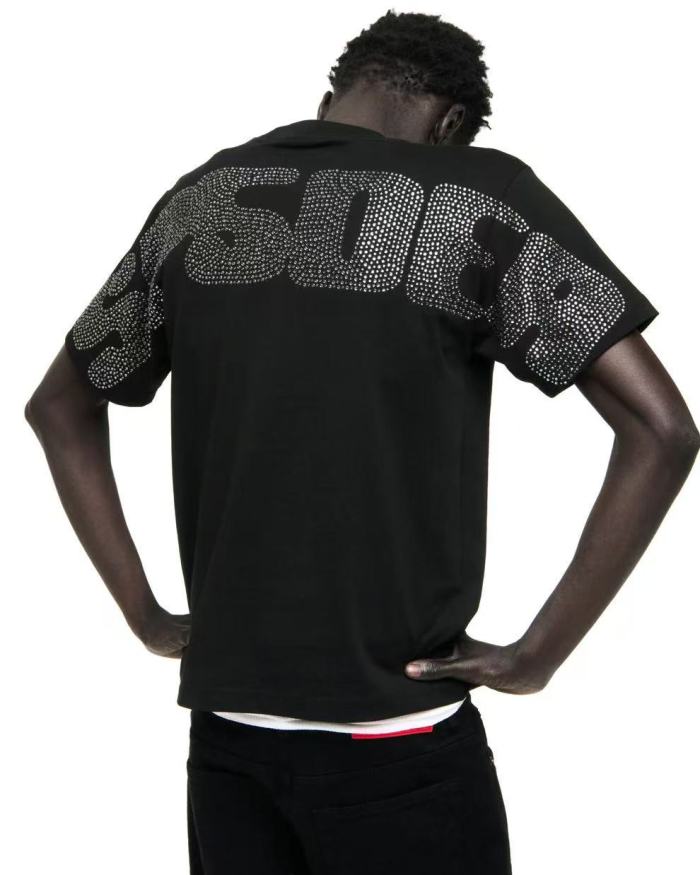 [Big & Tall for weights up to 220 lbs]1:1 quality version Cross Spider Web Rhinestone Tee 2 colors 29033212