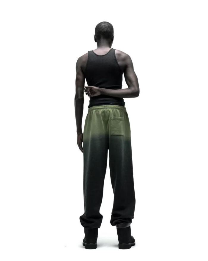 [Big & Tall for weights up to 220 lbs]1:1 quality version Black Green Dip Dye Print Hoodie & Pants Set 29033216