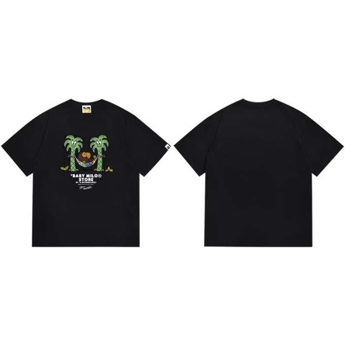 Digital Badge Cartoon Pattern Printed Ape Head Tee 16 colors