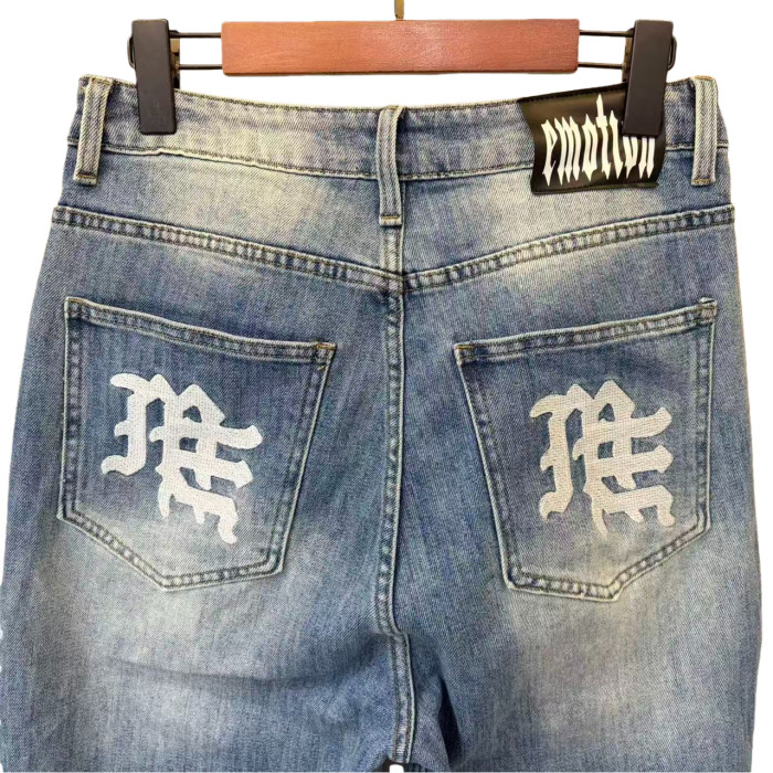 Side Letter Logo Print Washed Denim Jeans 4 colors 28678956