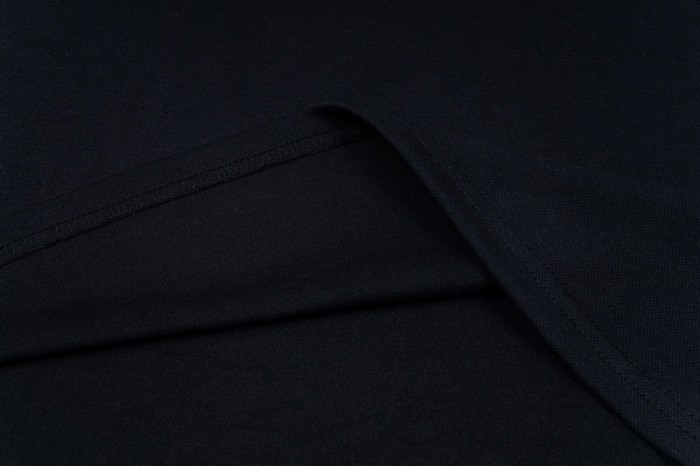 American Street Style Black Contrast Trim Embroidered Logo Polo Shirt 2 colors 29080230