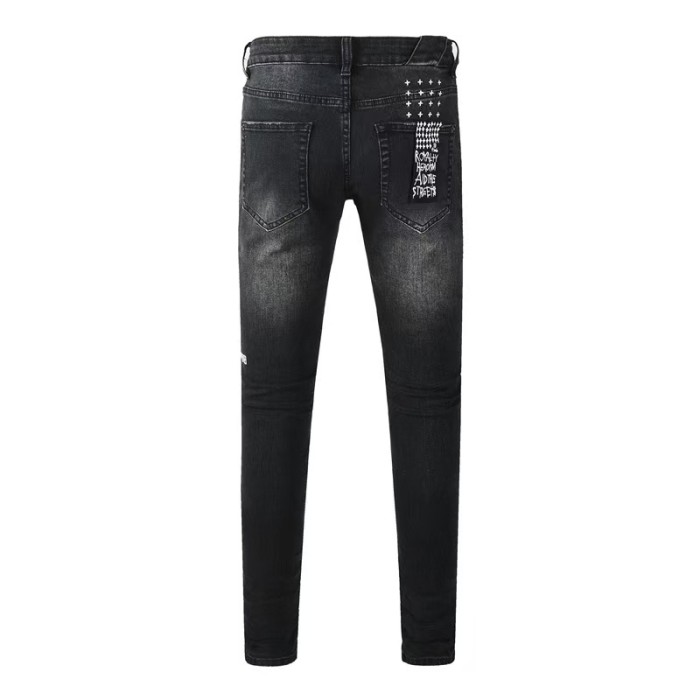 1:1 quality version Red Letter Embroidery Hole Jeans 28700618