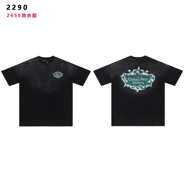 Chateau Baroque Border Print Washed Tee 2 colors 29052415