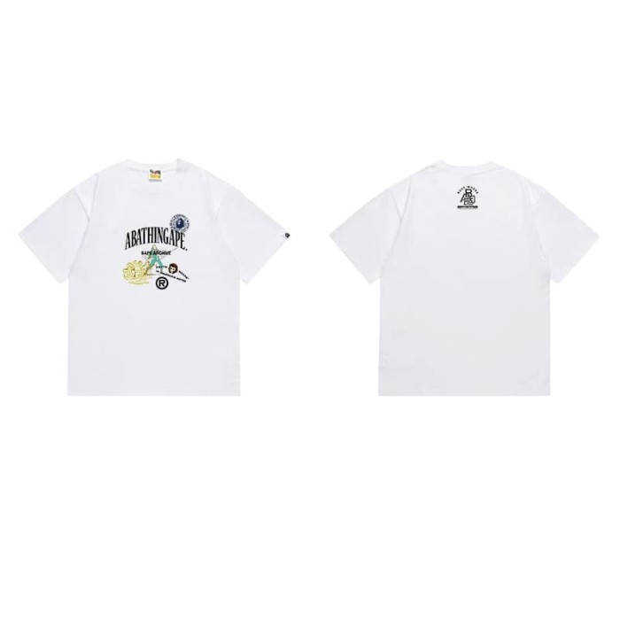 Retro letter ape print T-shirt 2 colors 29055810