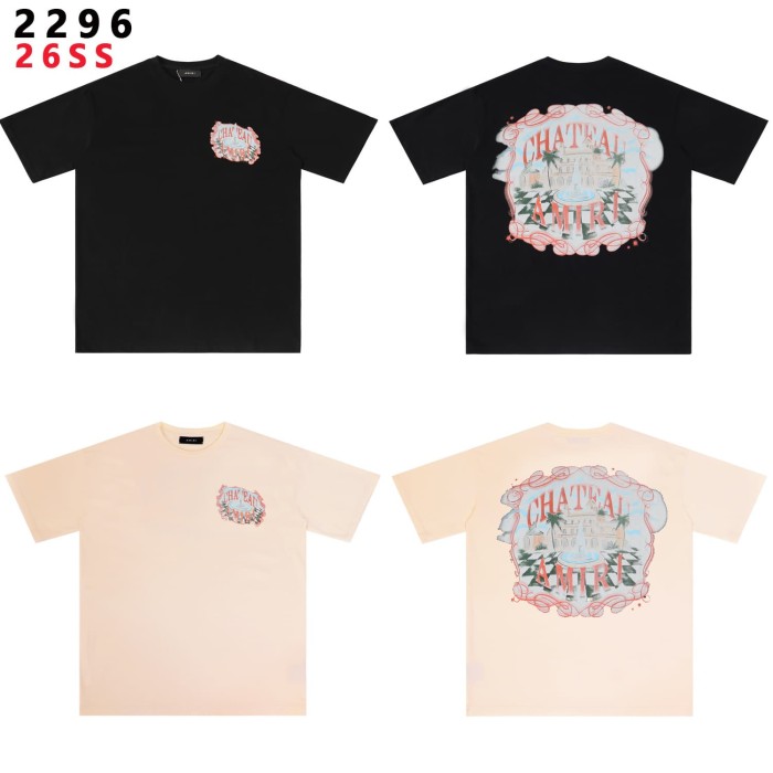 Chateau Light Luxury Manor Print Washed Tee 2 colors 29052417