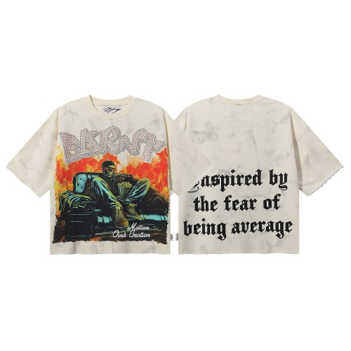 Vintage Rhinestone French Terry Print Washed Tee 6 colors 28929697