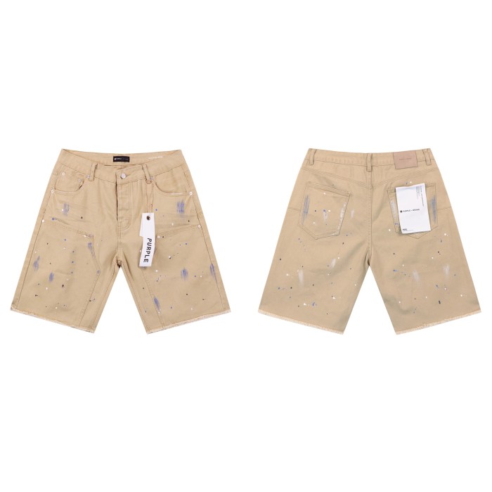 28136466 Splash Ink Raw Edge Denim Shorts 3 colors
