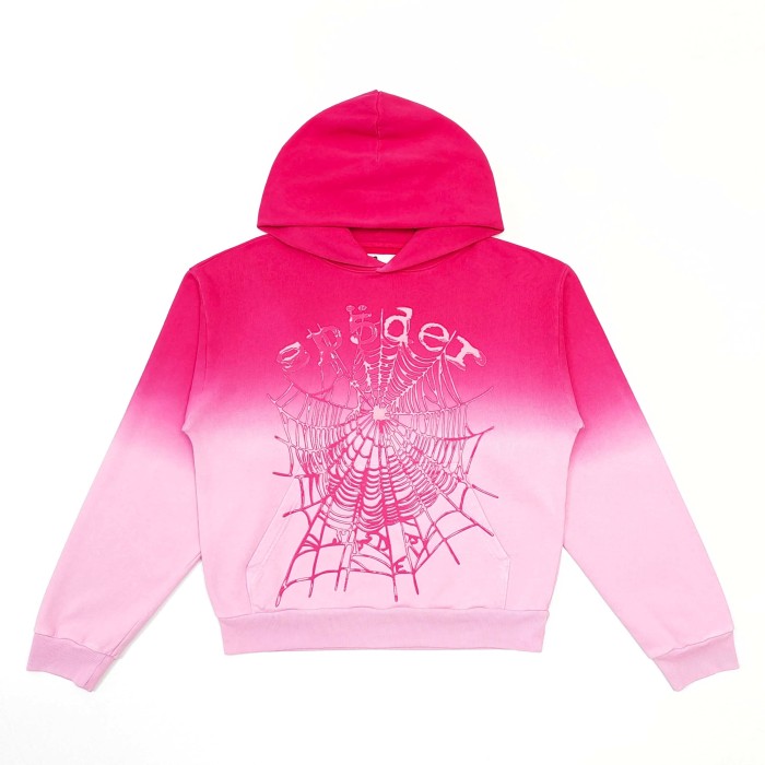 [Big & Tall for weights up to 220 lbs]1:1 quality version Red Pink Dip Dye Print Hoodie & Pants Set 29033218