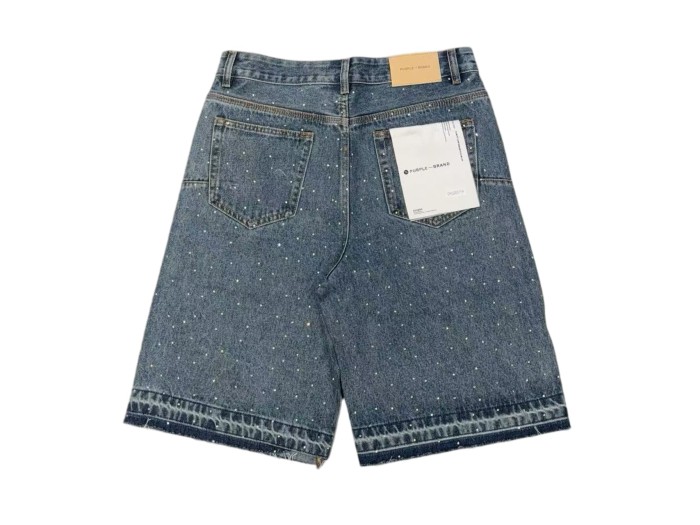 1:1 quality version Heavy Craft Cross Rhinestone Frayed Denim Shorts 28972583