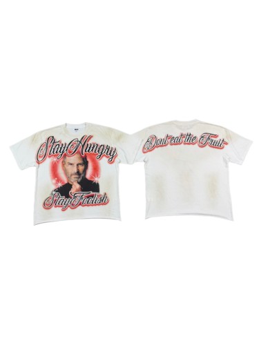 Steve Jobs Quote Rhinestone Print Washed Tee 29053845