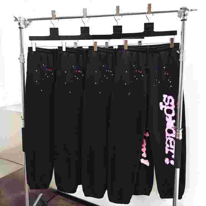 [Big & Tall for weights up to 220 lbs]1:1 quality version Pink Letters and White Mesh Black Print Hoodie & Pants Set 28971642