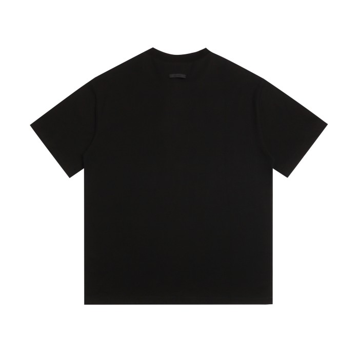 Handwritten cursive letters in black and beige, loose-fitting, drop-shoulder T-shirt 2 colors  29053714