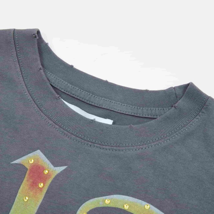 UFO Cowboy Rhinestone Print Washed Tee 28930931