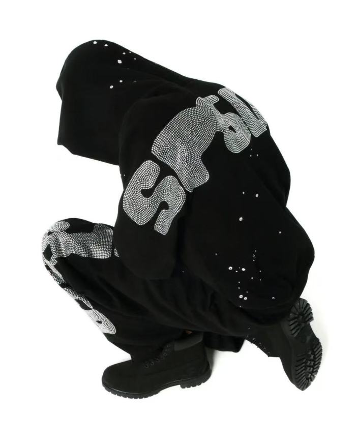 1:1 quality version Diamond Letter Pattern Hoodie & Pants Set 28755443