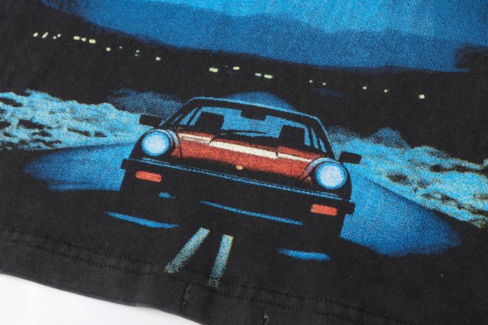 Vintage cyber alien civilization neon G logo vintage washed print T-shirt 29052459