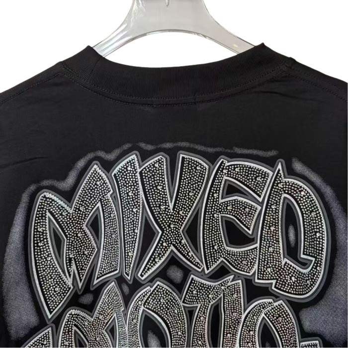Rhinestone Letter Tombstone Zombie Print Long Sleeve T-Shirt 28700550