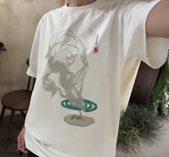 1:1 quality version Mosquito Coil Circle Ape Head Print Tee 2 colors 	 28694942